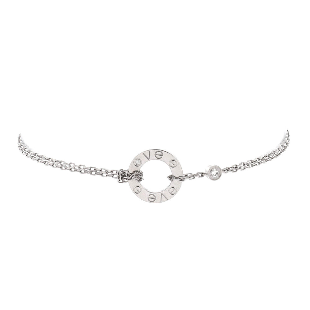 Cartier 2 Diamonds Love Bracelet 18K White Gold with Diamonds